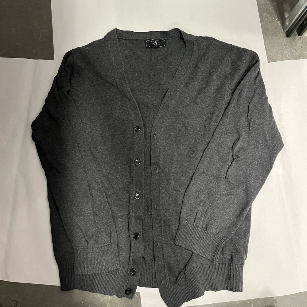 Dark Grey 21 Men Button Cardigan Size Large